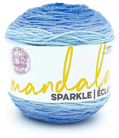 Lion Brand Yarn Mandala Sparkle Garn, 1er Pack, Cepheus
