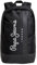 Pepe Jeans Rucksack PM030768-999, Schwarz, für Damen, Herren, Unisex, Kinder, Mädchen, schwarz und weiß