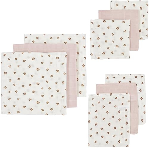 MEYCO Starterset Mullwindeln 9er Pack Waschhandschuhe/Tücher Mini Panther | 100 % weiche Baumwolle - Oeko Tex zertifiziert - saugfähig, hautfreundlich & schnelltrocknend