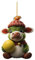 Kuh Weihnachtsschmuck 2D Acryl Cartoon Kuh Dekorative Ornamente Kuh Anhänger Christbaumschmuck Lustig Deko Anhänger Weihnachtsanhänger Weihnachtsbaum Deko Weihnachtsdekoration für (3-D, One Size)