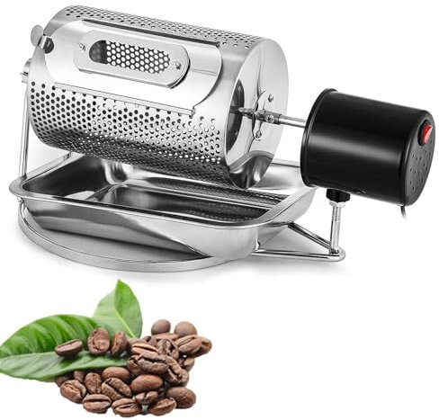 MFYDPP 40W Stainless Steel Coffee Roaster Machine,Electric Drum Type Rotating Coffee Roaster,for Coffee, Chestnuts, Peanuts,With Visible Window And Stainless Steel Tray