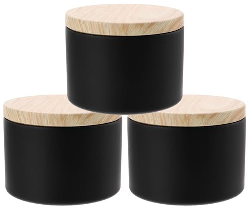 NUOBESTY 3pièces Pots À Bougie Fer Avec Couvercle Récipients Vides Multi-usages Pour Décoration Maison Et Diy