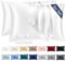 Vielit 2er Set Satin Kissenbezug 50x80, Weich wie Seidenkissenbezug,Bessere Pflege als Silk Pillosecase,Satin Kopfkissenbezug 50x80 Kissenhülle für Haar und Haut mit 2 Haargummis Weiß