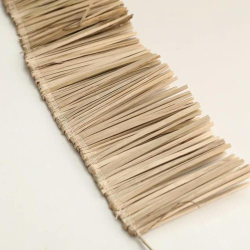 OPica Adorno de Flecos de Yute, borlas de Paja de Rafia Natural, Muebles para el hogar, decoración de Fondo de Pared, Guirnalda de Boda de Hierba Lafite DIY