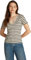 Tommy Hilfiger Camiseta de Manga Corta para Mujer New Slim Cody V-Neck con Cuello de Pico, Multicolor (Fine Stp Country Ivory/ Drk N Navy), 3XL
