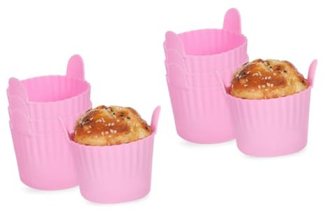 ABOOFAN 8pcs Silicone Muffin Cases Giant Cupcake Mould Non Stick Baking Tins Muffin Cases