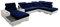 All4All Ecksofa mit Schlaffunktion Ponti 368 cm x 227 cm - Wohnlandschaft U-Form - Schlafsofa mit Bettkasten - XXL Sofa - Groß - Gewebe mit Kunstleder - Linke Seite - Blau/Weiß - Modern 26