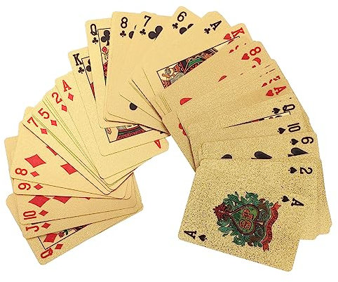 ORFOFE Vergoldete Pokerkarten Kartenspiel Zur Unterhaltung Aus PVC Für Partys Und Spiele