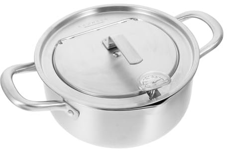 Ciieeo Frittierpfanne Mit Thermometer Öl-frei Kochen Für Induktionsherde Hausgebrauch Kleine Fritteuse Für Köstliche Gerichte