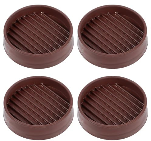 Ptwola 4 Pcs Round Rubber Furniture Coasters Pads Non Slip Furniture Feet Caster Cups Bed Couch Leg Prevent Skid Stoppers Anti Slide Grippers Covers for Hardwood Floors Protectors Table Chair Sofa