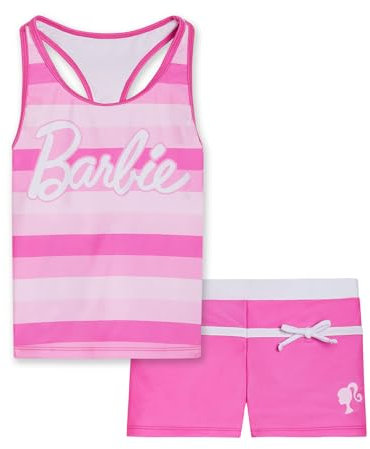 Barbie Costume da bagno e top tankini con protezione UPF 50+, per bambine e ragazze (4-14-16), Rosa, 6