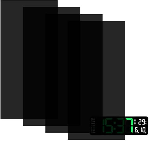 Molain 4 Blätter LED Licht Dimmer Folie, Lichtdimmer Folie Selbstklebend, Abdunklungsfolie 50% Lichtdimmer Aufkleber Dim Aufkleber für Lichtwecker Router Fernseher Elektronikgeräte