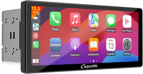 Carpuride YT103S 2-DIN Autoradio avec CarPlay et Android Auto sans Fil | Écran Tactile IPS HD de 10,3 pouces avec Navigation GPS, Mirror Link, Commande Vocale, Cam de Recul, Bluetooth, USB,FM et SWC
