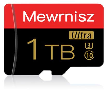 1TB Carte Micro SD Carte Mémoire U3 SDXC microsdxc Haute Vitesse MicroSD avec Adaptateur pour Smartphone, Caméra de Sécurité et Drone