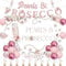 Pearls and Prosecco Bridal Shower Decorations Champagne Floral Backdrop Banner Pearl Floral Wedding Cupcake Toppers Latex Balloons Bachelorette Sashes for Women Wedding Bridal Bachelorette Party