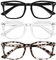 ZEHEXA Gafas de Lectura para Mujer, Gafas con Filtro de Luz Azul y Protección UV, Montura Cuadrada, Gafas de Lectura para Hombres y Mujeres, Paquete de 3 Unidades +1,50