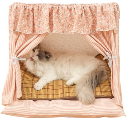 Cat Cat Cave Katzenbett für Innenkatzen | waschbares Haustierbett | Haustierzelt für Katzen, Kätzchenzelt | Herausnehmbare Kühlbox Matte, Comfortahütte