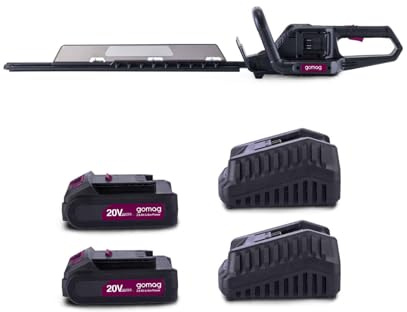 Gomag Akku-Heckenschere GO-HES720BL Set S2 20V brushless | Schnittlänge 650 mm | Schwert 720 mm | 2700 Schnitte pro Minute | inkl. 2X 2Ah Akku + 2X 2,4A Ladegerät