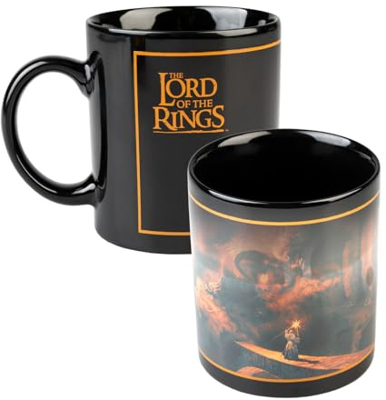 Grupo Erik Thermoeffekt Der Herr der Ringe Tasse Kaffeebecher Kaffeetassen | Becher Teetasse Größe 8,5 x 9,8 cm - Fassungsvermögen 350 ml - Offizieller Der Herr der Ringe Fanartikel Merch Geschenke