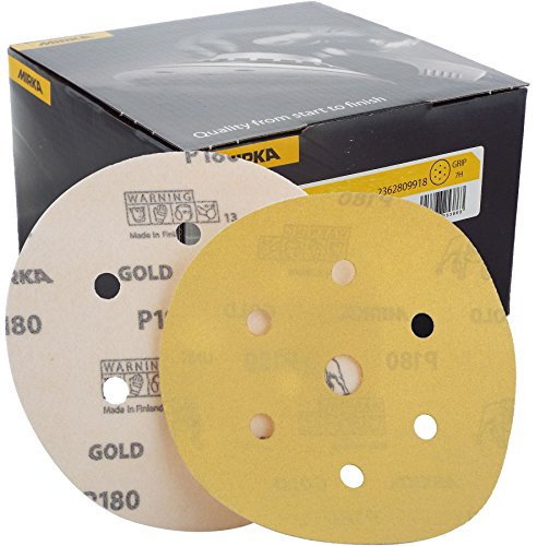 Mirka Gold Hook-It DA Sanding Discs Ø 150mm 6 180 Grit 6+1 Hole Sander Pads Suited for sanding at high speed and are classed as a highly durable product.