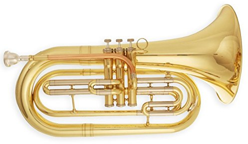 Tuyama® TMB-177 Basstrompete in B/Marching Bariton - enge Bohrung - Koffer und Mundstück inklusiv - Messing, lackiert