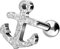 PIERCINGLINE Chirurgenstahl Ohrpiercing ANKER + DIAMANTOPTIK Piercing Schmuck Ohr Stecker Helix silberfarben