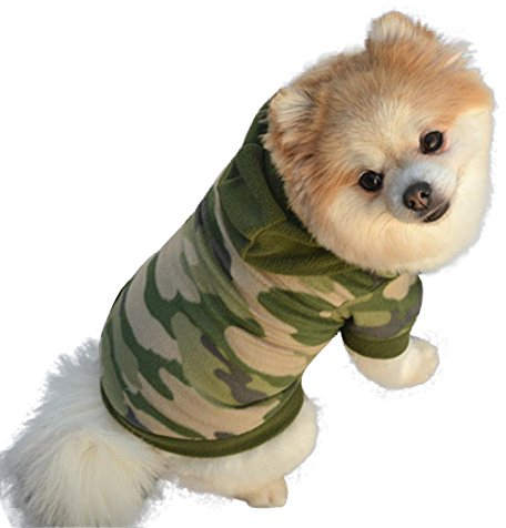 Kapuzen Hundeweste für Kleine Hunde Katze, XL Camouflage 730399 (Hundepullover Hundeweste Winterpullover Winterjacke Wintermantel für welpen Hündchen pet Katze Kätzchen hundehoodie)