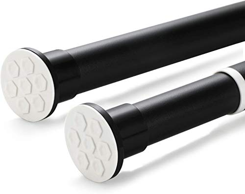 KINLO Duschvorhangstange ohne Bohren 310-360cm verstellbare Teleskopstange aus Edelstahl Mattschwarz Gardinenstange Duschstange Kleiderstange für Gardinen Dusche Badewanne
