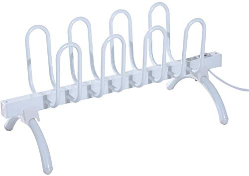 TYXTYX 4 Pairs Free Standing Electric Shoes Dryer Dry Heater Boot Rail Rack Dehumidify Warmer,70x30x31.5cm,White