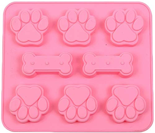Selecto Bake 8 Cavity Dog Paws Bones Silicone Chocolate Mould 1 PC Mould Cat Treats Molds Chocolate Freezer Ice Lolly Mold Puppy Silicone Cake Decoration