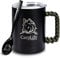 CarpLife Thermal Fishing Mug with Lid and Spoon - Stainless Steel, Green Handle