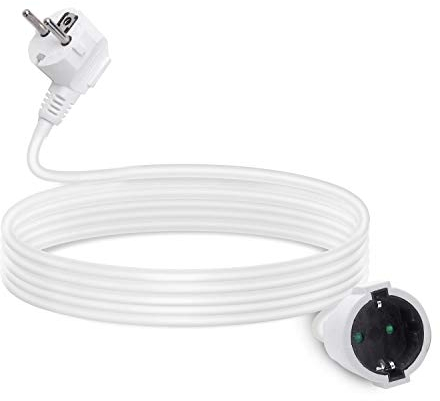 Aigostar - Cavo Prolunga 10 Metri, Fino a 3680W, Protezione Bambini, Spina 16A / 250V, Presa 2P + T, Cavo Tipo H05VV-F 3G1,5mm² Colore Bianco
