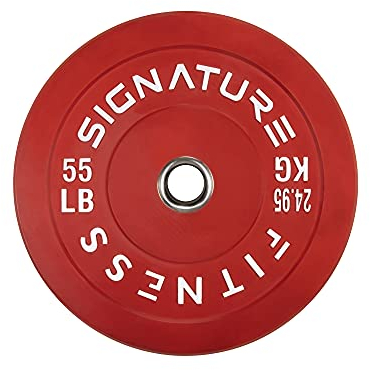 Signature Fitness 5,1 cm olympische Hantelscheiben mit Stahlnabe, 25 kg, einzeln gefärbt
