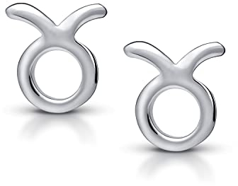 Amberta Damen Sternzeichen Ohrstecker aus 925 Sterling Silber: Stier
