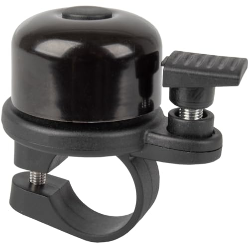 Messingschlager AirBell Unisex – Erwachsene AirTag Halter Klingel Schwarz Passend für Lenker Ø 22.2 mm