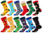 WeciBor Bunt Lustige Herren Socken, 12 Paar Mehrfarbig Obst und Essen, Größe 43-46