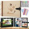 SEEALLDE Fotoalbum Holz zum Sebstgestalten Gästebuch 60 Schwarze Seiten Fotobuch mit 12 Metallstift für Geburtstag, Hochzeit, Weihnachten…