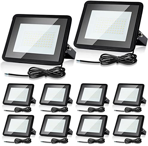 Joparri Projecteur LED Exterieur 30W 3000K Blanc Chaud 2550LM, 10 Pack Spot LED Extérieur IP66 Imperméable, Eclairage Exterieur, Lampe Exterieur pour Terrasse Garage Jardin