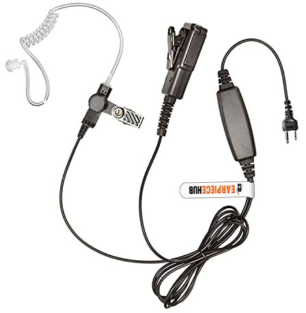Palm PTT Microphone Covert Acoustic Tube Earpiece Compatible with ICOM IC-F3 IC-F4S IC-F4TR IC-F3011/ F4011/ F4001/ F1000/ F2000/ F3210D/ F3230D (Straight) 2 pin Two Way Radio
