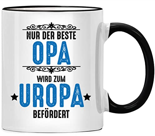 Seness Nur der beste Opa wird zum Uropa befördert Tasse, Du wirst Großvater, Geschenk für Schwangerschaft verkünden, Geburtstagsgeschenk Enkel, Großeltern Senioren Rentner, Schwangerschaftsverkündung