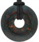 Lebensquelle Plus Edelstein Donut Ø 30 mm + Baumwollband + Edelsteinkarte | Naturstein Anhänger Halskette | Echte Heilsteinkette inkl. Band (Heliotrop)