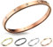 inSCINTILLE Bangle Bracciale Rigido Donna Uomo in Acciaio Inossidabile, Confezione Regalo Donna Uomo Inclusa, Braccialetti Bangles a Cerchio (Oro Rosa Punti Luce, Altezza 6mm - Circonferenza 21cm)