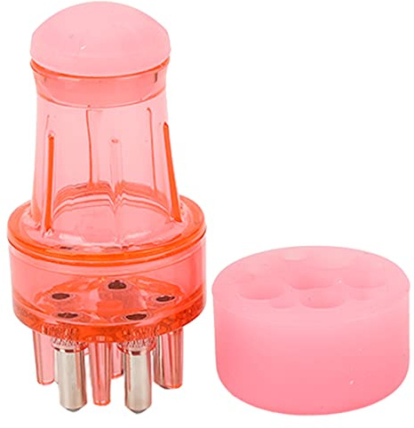Handlicher Kopfhaut-Applikatorkamm, Haaröl-Applikator für den Medizinischen Kopfhautkopf, Applikatorflasche für den Haarwurzelkamm, Weiche Kopfhautkopf-Flüssigkeitsbürsten für (Rosa)