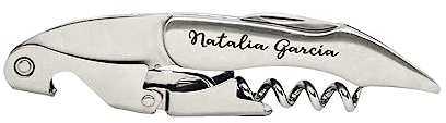 regalo grabado Tire-bouchon professionnel personnalisé en acier inoxydable | Gravure laser indélébile | Idéal pour sommeliers, mariages, anniversaires | Unités (1)