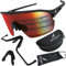 BIGWAVE 906 Sportbrille Schnelle Brille Fahrradbrille Sonnenbrille für Damen und Herren UV400 mit roten Gäsern im Shield-Design. Anti-Beschlags-Beschichtung (rot verspiegelt)