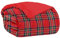 Home Tresor Plaid Pile Matrimoniale, Coperta Matrimoniale Invernale, Coperta Calda in Pile di Flanella e Sherpa, Copriletto Morbidotto Doppio Strato Pelliccia Pelosa Tartan Rosso cm. 230x200