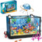 Pasyru Aquarium Baustein Bausatz mit LED Licht, 725 Teile Aquarium Fish Tank Quallen Fisch Baustein Spielzeug, Kreative Geschenke für Kinder Erwachsene(7023)