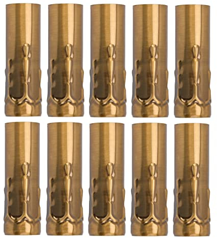 MUNEFE Couvercles De Douilles De Bougie en Métal, Tube De Base De Lampe à Bougie, Couvercles De Douilles De Bougie E14 pour Accessoires D'éclairage De Lustre 10 Pièces(Laiton)