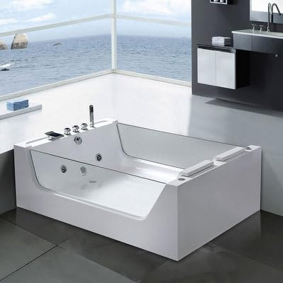 Bagno Italia Vasca idromassaggio 170x120 cm 2 posti 8 getti vetri laterali