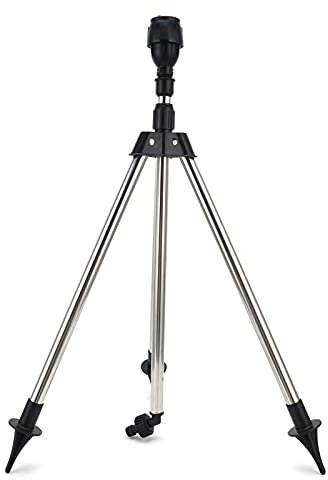 Aspersor giratorio de 360 grados, aspersor de riego automático con trípode ajustable, fácil de usar, aislado y duradero para regar el jardín, -, moderno